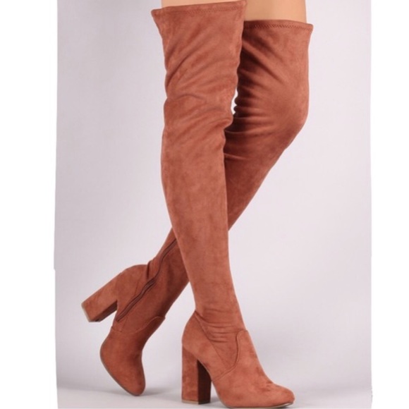 ✨2xHP✨ Gorgeous Chunky Heeled Over-The-Knee Boots - Picture 6 of 8